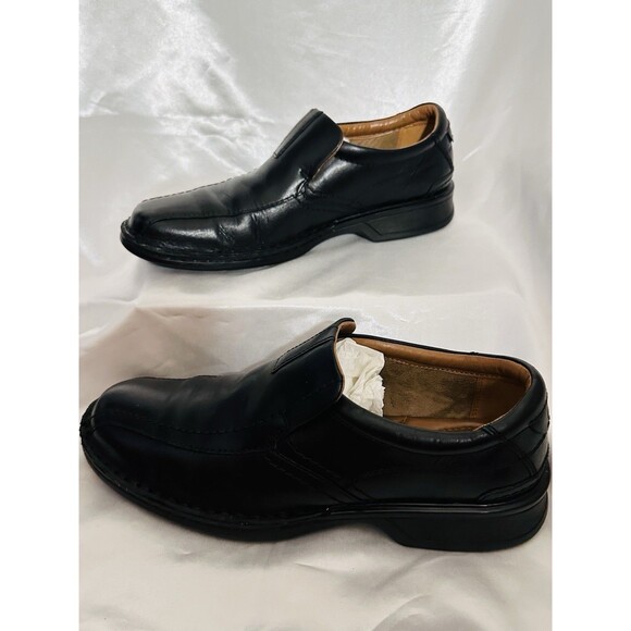 Clarks Escalade SZ 9.5 Cushion Ortholite Black Leather SlipOn Loafer Shoes Men main image 4